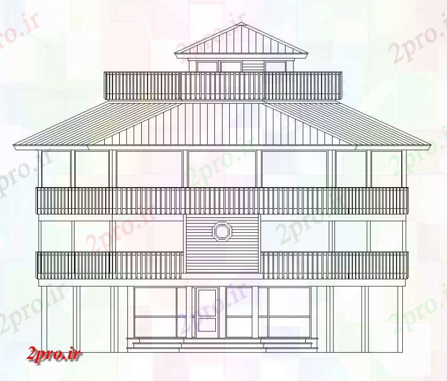 دانلود نقشه مسکونی  ، ویلایی ، آپارتمان  نما از طراحی خانه های ویلایی با بخش معماری (کد133960)