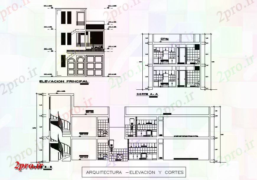 دانلود نقشه مسکونی  ، ویلایی ، آپارتمان  نما از طراحی خانه به (کد133988)