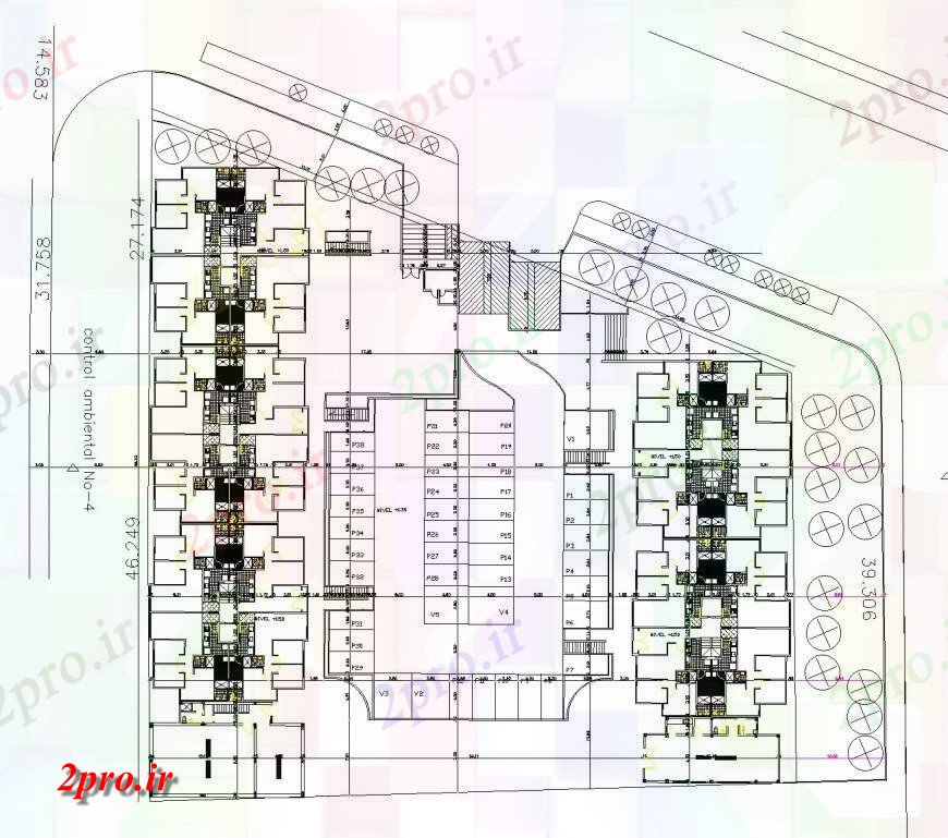 دانلود نقشه مسکونی  ، ویلایی ، آپارتمان  جزئیات محوطه سازی در خانه با پلان  (کد134005)