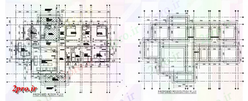 دانلود نقشه مسکونی  ، ویلایی ، آپارتمان  طرحی طبقه پیشنهادی و طرحی پایه و اساس یک آپارتمان   (کد134078)