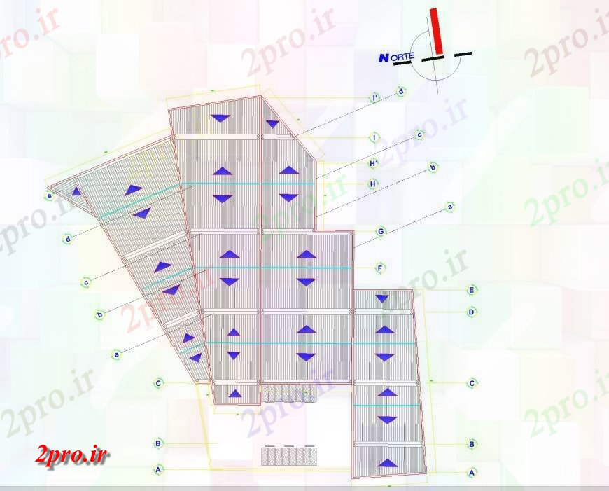 دانلود نقشه هایپر مارکت - مرکز خرید - فروشگاه سقف اتاق 49 در 51 متر (کد134089)