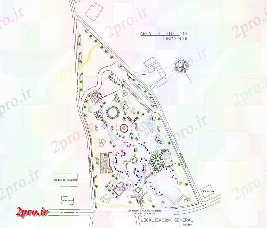 دانلود نقشه پارک - باغ    عمومی پارک شهری   (کد134100)