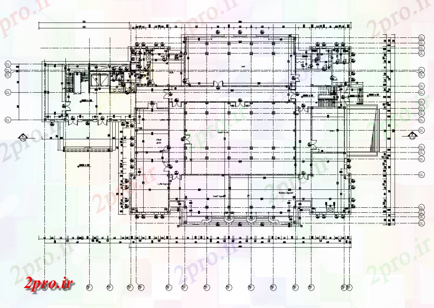 دانلود نقشه جزئیات ستون منطقه زیرزمین طراحی ستون با جزئیات ساخت و ساز 35 در 58 متر (کد134110)