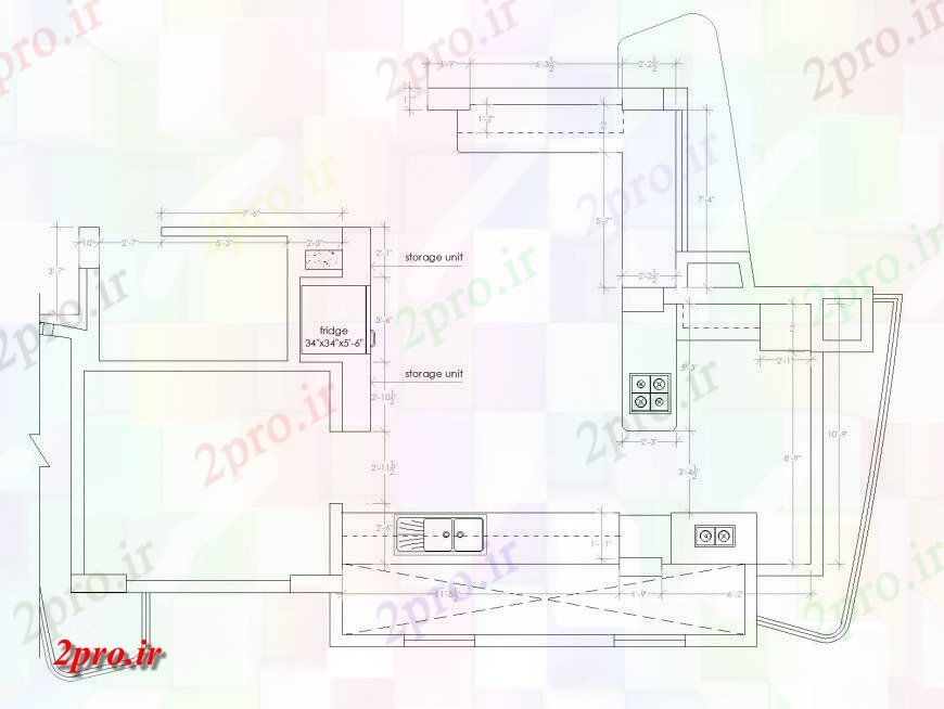 دانلود نقشه مسکونی ، ویلایی ، آپارتمان برنامه ریزی خانه کوچک 7 در 10 متر (کد134137)