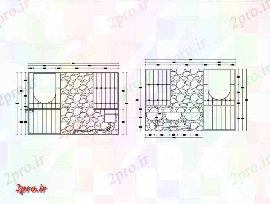 دانلود نقشه طراحی جزئیات ساختار درب و پنجره پایدار ساختار سازنده  (کد134161)