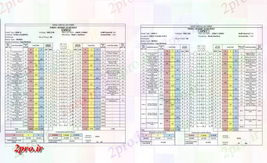 دانلود نقشه طراحی داخلی هیئت مدیره پنل جدول برنامه مشخصات 29 در 42 متر (کد134190)