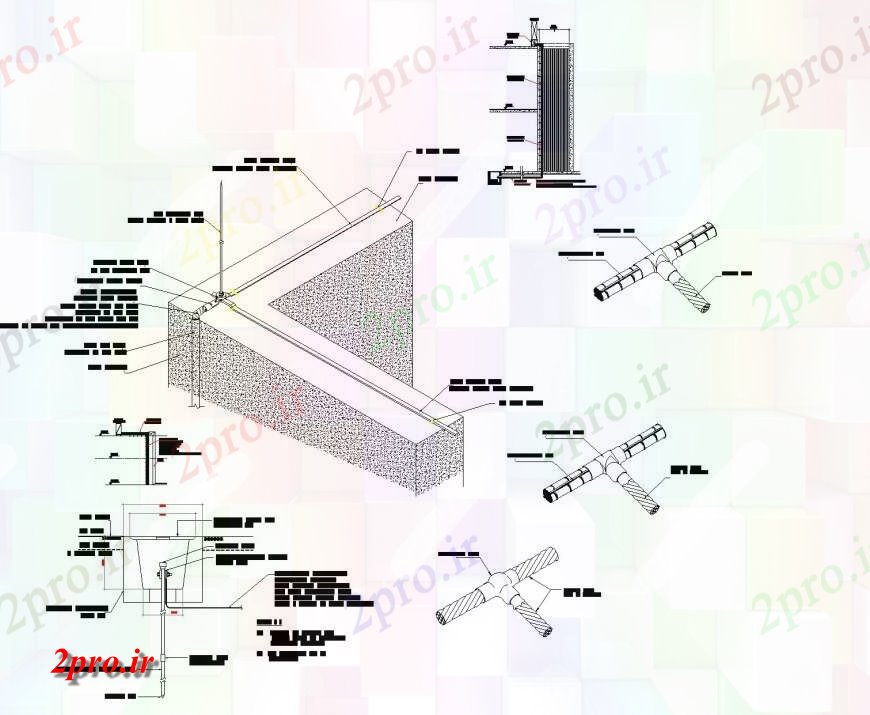 دانلود نقشه جزئیات لوله کشی لوله ایزومتریک  طرحی خط (کد134194)