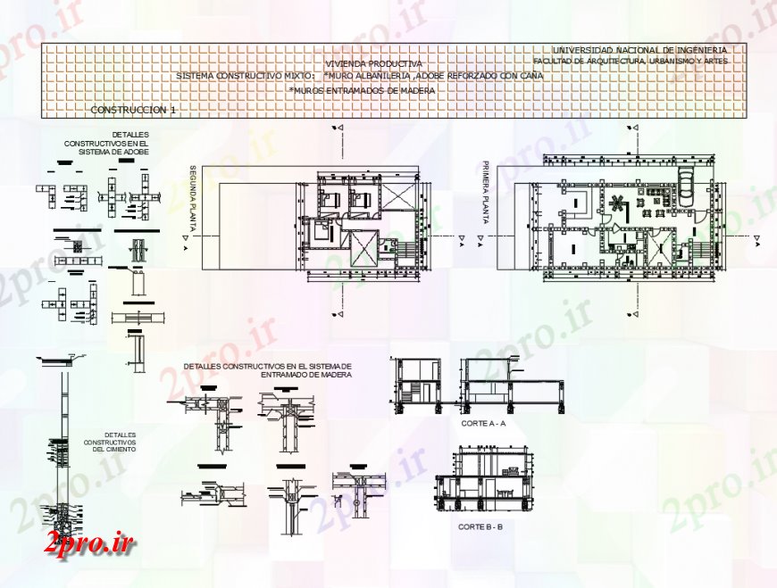 دانلود نقشه مسکونی ، ویلایی ، آپارتمان طرحی طبقه خانه با جزئیات سازنده در فریم چوب طراحی 10 در 20 متر (کد134209)