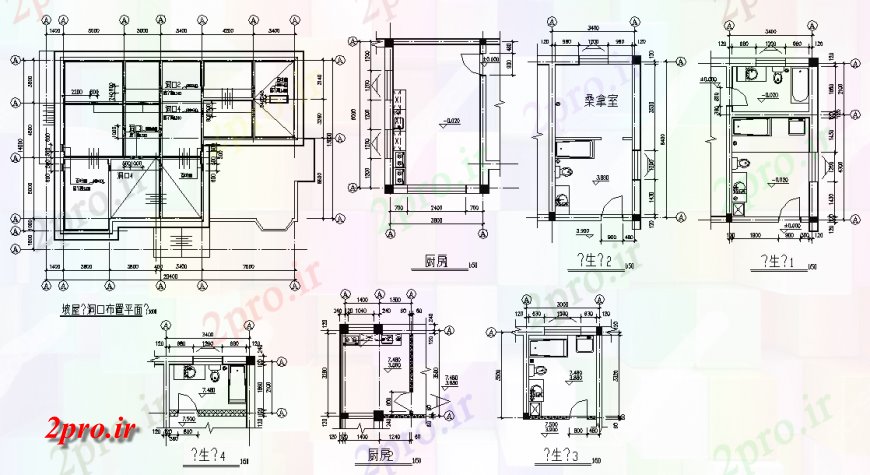 دانلود نقشه حمام مستر حمام جزئیات بالا طرحی نظر طرحی و جزئیات مقطعی (کد134210)