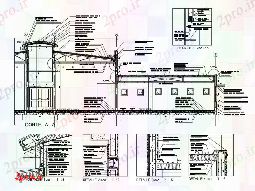 دانلود نقشه مسکونی  ، ویلایی ، آپارتمان  همه طرفه جزئیات مقطعی سازنده از تک خانواده خانه (کد134230)