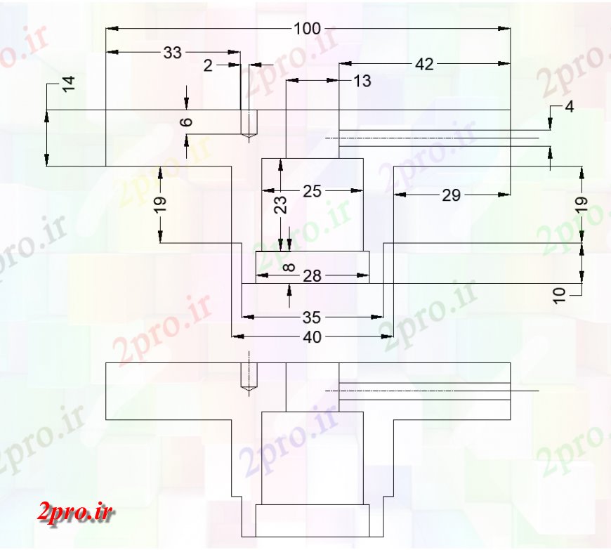 دانلود نقشه بلوک های مکانیکی نما حفاری ثابت با طراحی بخش مکانیکی (کد134231)