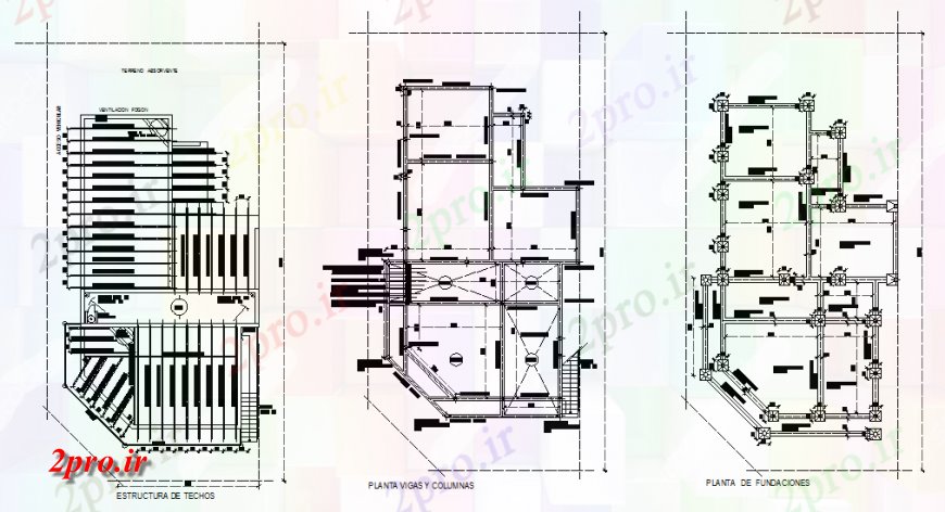 دانلود نقشه طراحی جزئیات ساختار سقف سازه طرحی و جزئیات پایه  (کد134241)