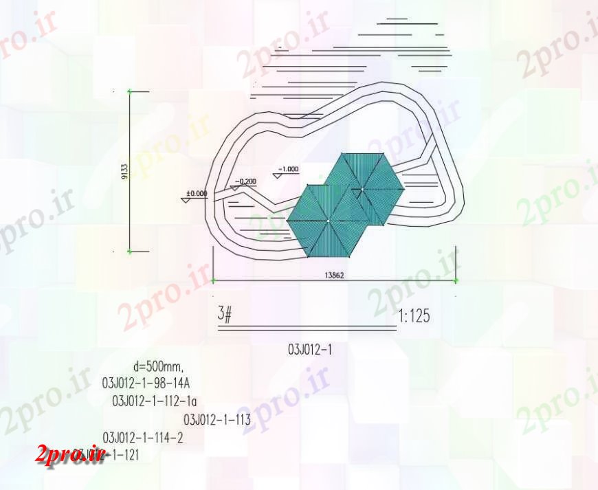 دانلود نقشه جزئیات لوله کشی برنامه ریزی اتوکد 10 در 10 متر (کد134277)