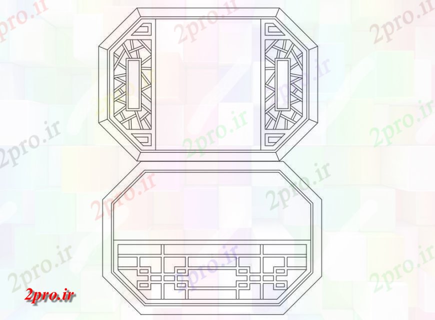 دانلود نقشه جزئیات طراحی در و پنجره  شیشه ای ثابت جزئیات پنجره طراحی (کد134286)