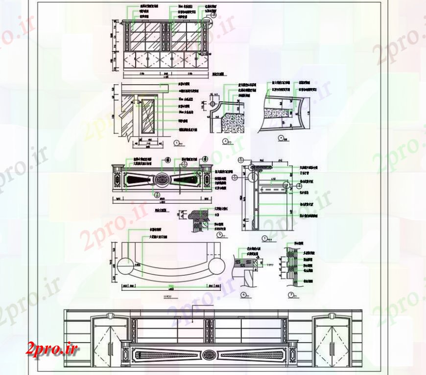 دانلود نقشه ساختمان اداری - تجاری - صنعتی نوار  جزئیات (کد134380)