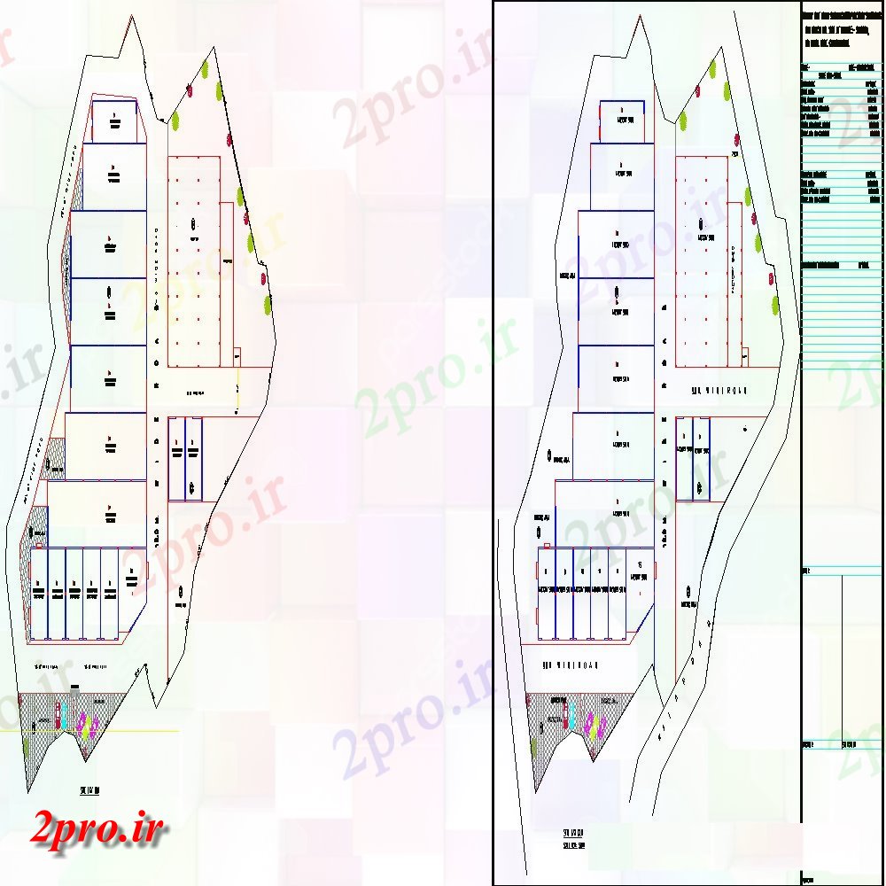 دانلود نقشه کارخانه صنعتی  ، کارگاه طرحی سایت با جزئیات معماری منطقه صنعتی  (کد134420)