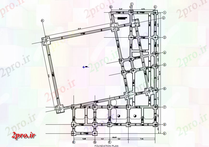 دانلود نقشه طراحی جزئیات ساختار بنیاد  (کد134427)