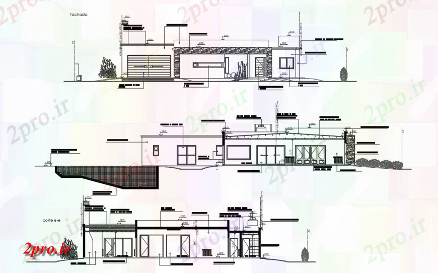 دانلود نقشه مسکونی  ، ویلایی ، آپارتمان  تنها نما خانه و خانواده جزئیات (کد134433)