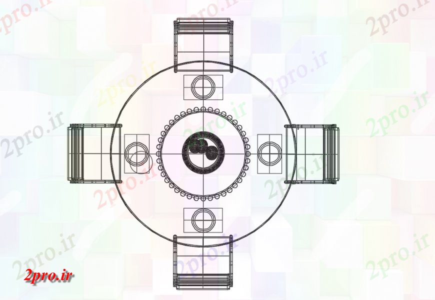 دانلود نقشه بلوک مبلمان  صفحه مبلمان جزئیات ناهارخوری میز (کد134441)