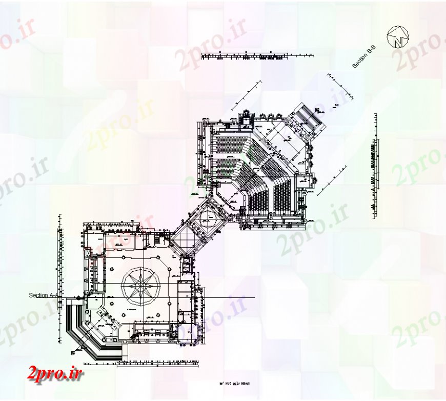 دانلود نقشه مسکونی  ، ویلایی ، آپارتمان  طرحی طبقه همکف با جزئیات منطقه مسکونی (کد134463)