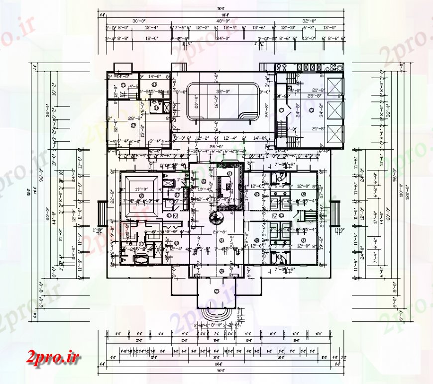 دانلود نقشه مسکونی  ، ویلایی ، آپارتمان  منطقه مسکونی معماری با طرحی   (کد134477)