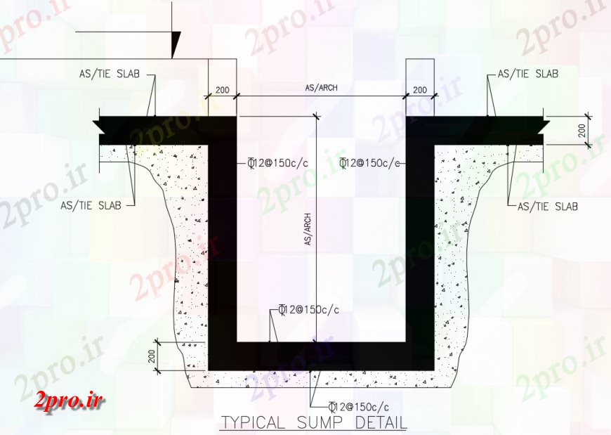 دانلود نقشه طراحی جزئیات ساختار نمونه ساخت و ساز لجن و کثافت دال جزئیات (کد134491)