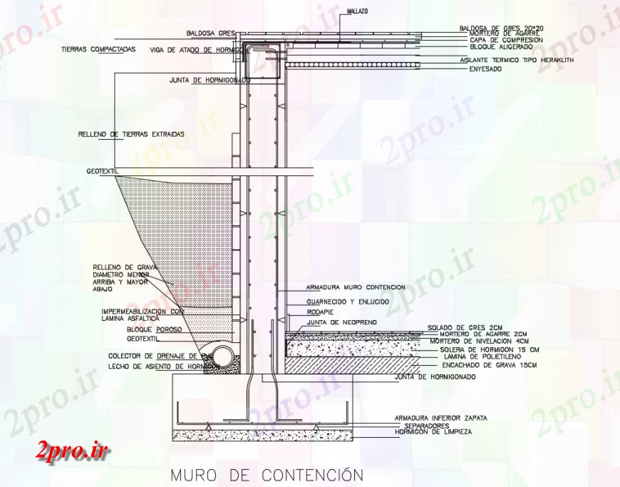 دانلود نقشه طراحی جزئیات ساختار ساختار مهار ساخت و ساز دیوار جزئیات (کد134512)