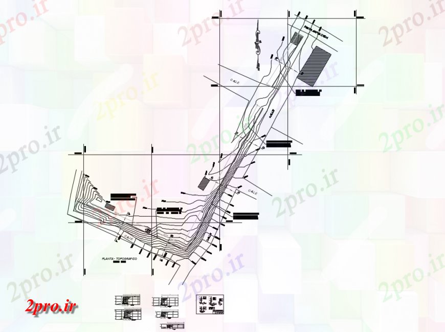 دانلود نقشه طراحی جزئیات ساختار دیوار مهار توپوگرافی ساختار سازنده جزئیات (کد134529)