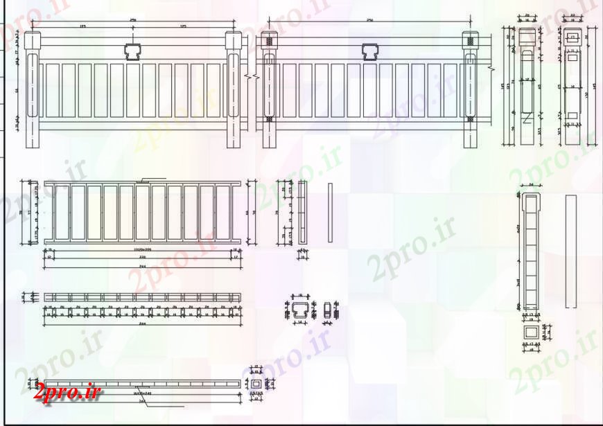 دانلود نقشه جزئیات ساخت پل پل جزئیات نرده (کد134532)