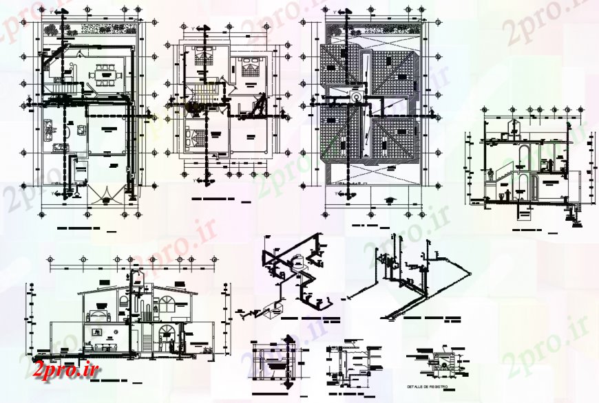 دانلود نقشه مسکونی  ، ویلایی ، آپارتمان  خانه مسکونی، قطعه قطعه، طرحی و ساختار سازنده جزئیات (کد134548)