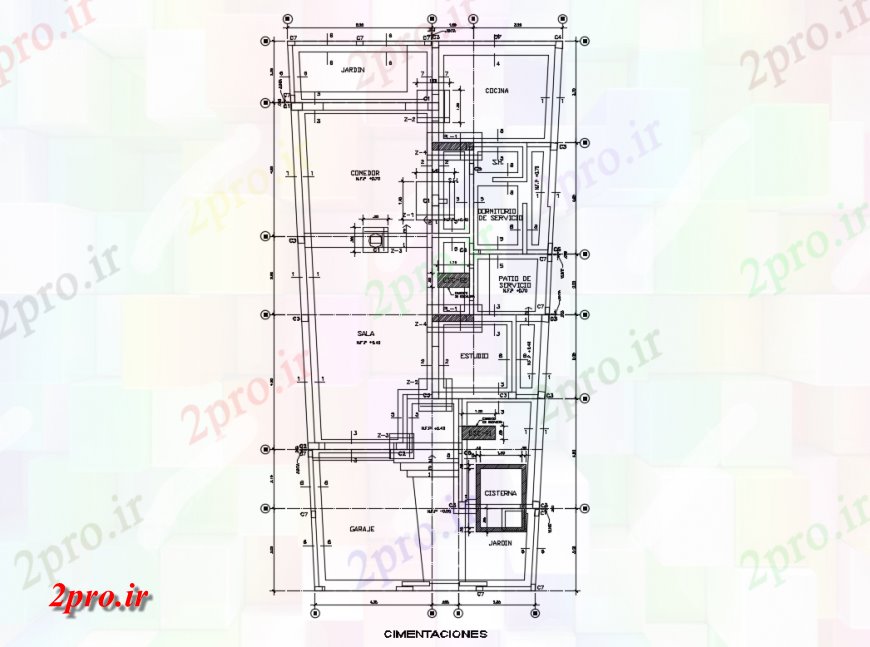 دانلود نقشه طراحی جزئیات ساختار مسکونی طرحی خانه پایه و اساس و ساختار سازنده جزئیات (کد134580)