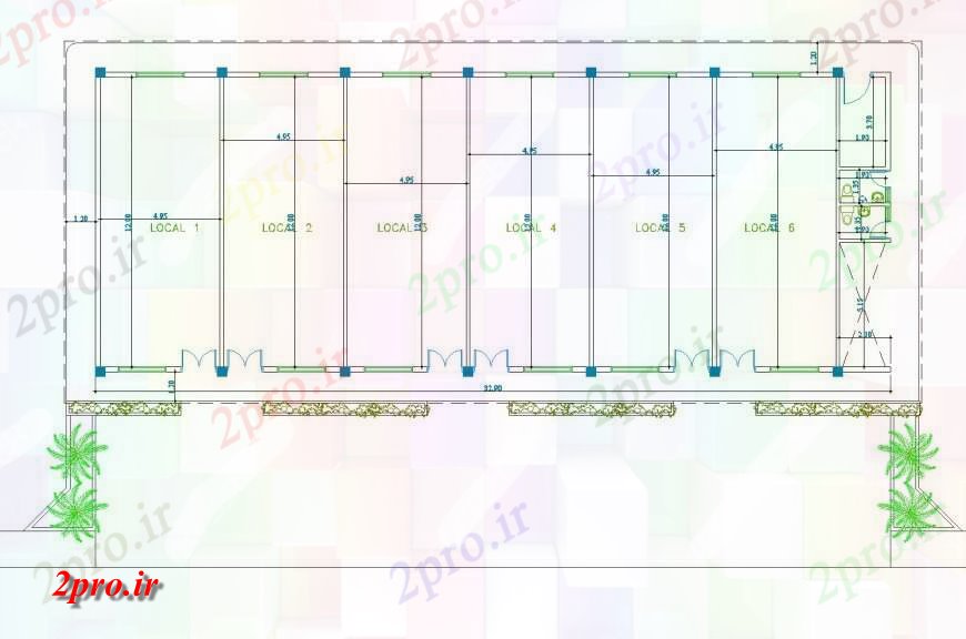 دانلود نقشه هایپر مارکت  - مرکز خرید - فروشگاه نوار مرکز خرید خط وسط   (کد134621)