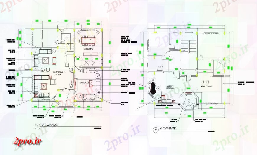 دانلود نقشه مسکونی  ، ویلایی ، آپارتمان  طرحی خانه مبلمان جزئیات  (کد134637)