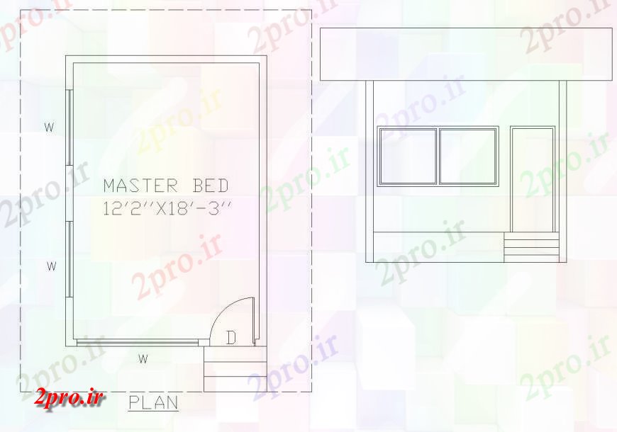 دانلود نقشه مسکونی  ، ویلایی ، آپارتمان  طرحی خط اتاق خواب اد و نما جزئیات  (کد134640)