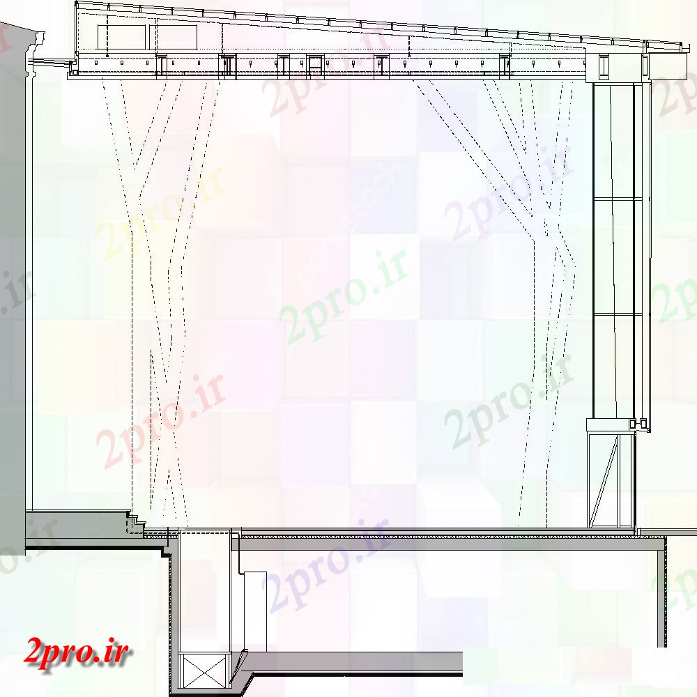 دانلود نقشه قالب اسکلت فلزی  نمای با طراحی فولاد طراحی ساختاری پشتیبانی (کد134718)