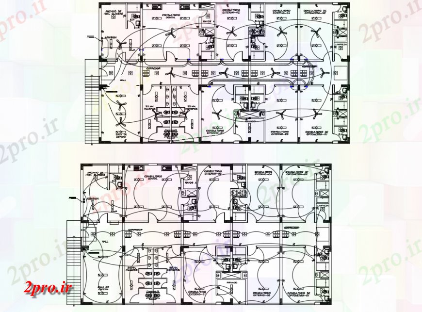 دانلود نقشه بیمارستان - درمانگاه - کلینیک کلینیک پزشکی طراحی نصب و راه اندازی الکتریکی از همه طبقه 15 در 26 متر (کد134724)