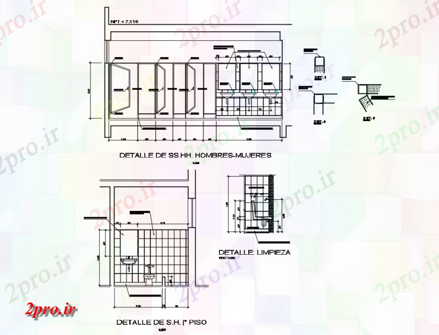 دانلود نقشه حمام مستر جزئیات نصب و راه اندازی بهداشتی کلینیک  پزشکی (کد134731)