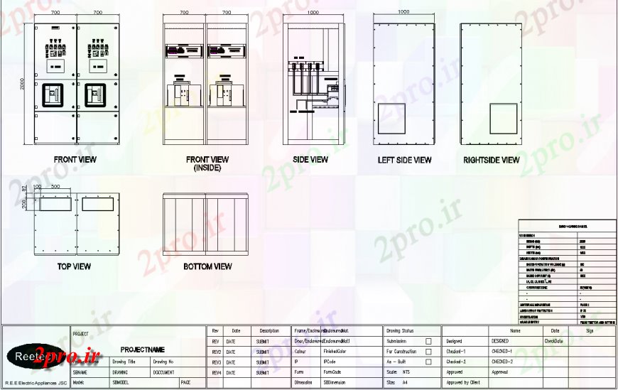دانلود نقشه طراحی داخلی طراحی جزئیات از لوازم الکتریکی  (کد134777)