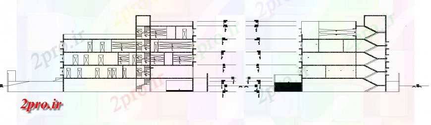 دانلود نقشه ساختمان اداری - تجاری - صنعتی تجاری بخش ساختمان جزئیات 25 در 29 متر (کد134799)