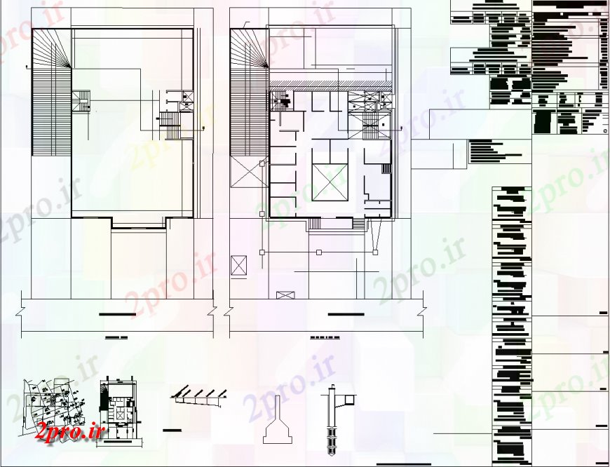 دانلود نقشه ساختمان اداری - تجاری - صنعتی تجاری طرحی ساختمان کوچک 25 در 29 متر (کد134801)