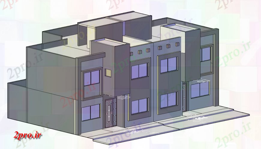 دانلود نقشه مسکونی  ، ویلایی ، آپارتمان  نما و بیرونی ساختمان (کد134812)