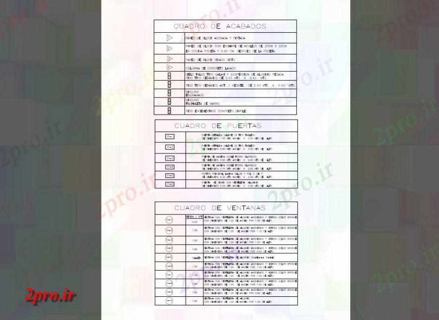 دانلود نقشه مسکونی  ، ویلایی ، آپارتمان  جدول آگاه کلی از طراحی ویلا (کد134873)