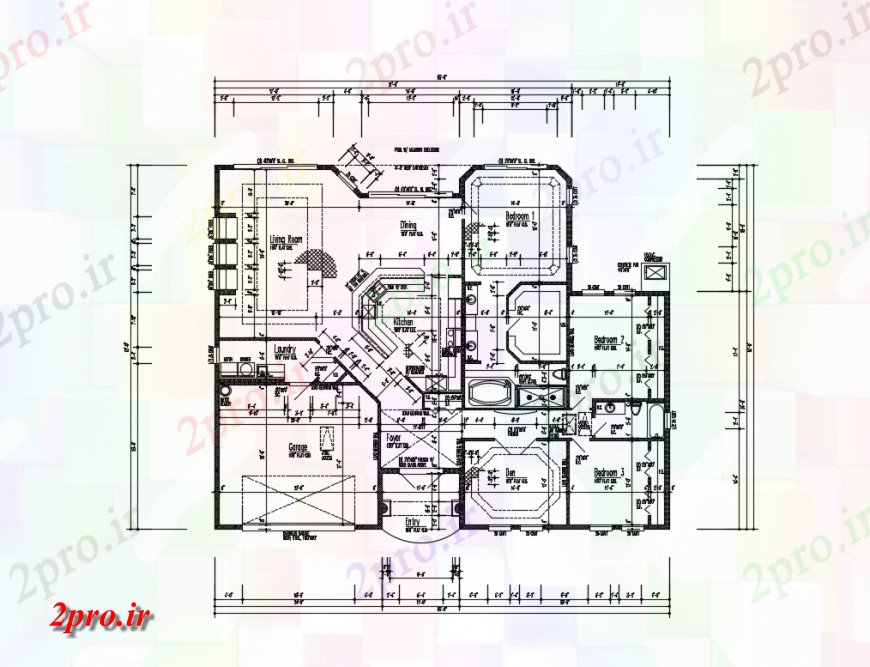 دانلود نقشه مسکونی  ، ویلایی ، آپارتمان  نخست طرحی طبقه جزئیات طرحی های تک خانواده خانه (کد134887)