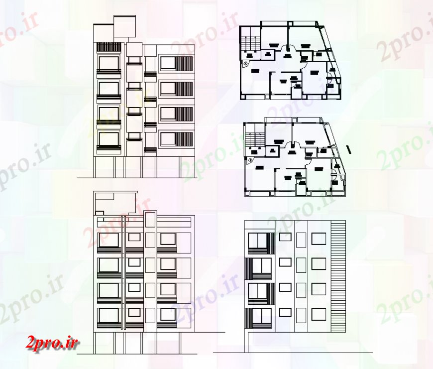 دانلود نقشه مسکونی  ، ویلایی ، آپارتمان  طرحی و نما از طراحی آپارتمان   (کد134902)