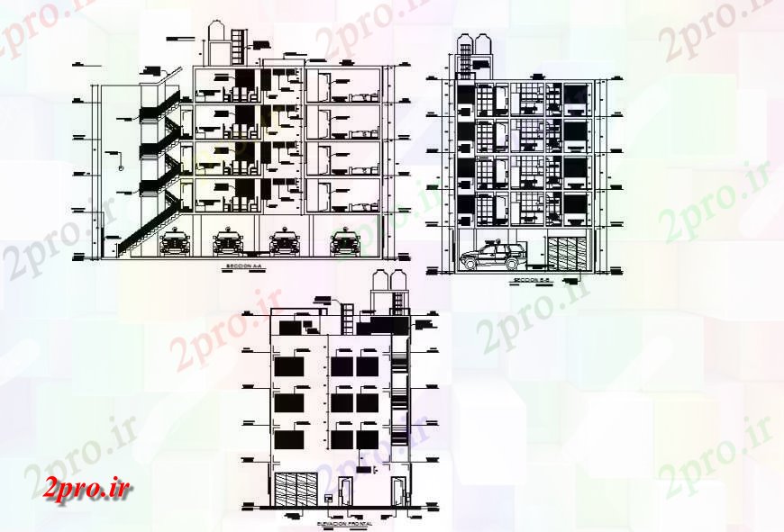 دانلود نقشه مسکونی  ، ویلایی ، آپارتمان  خانواده چند طرحی مسکن  (کد134936)