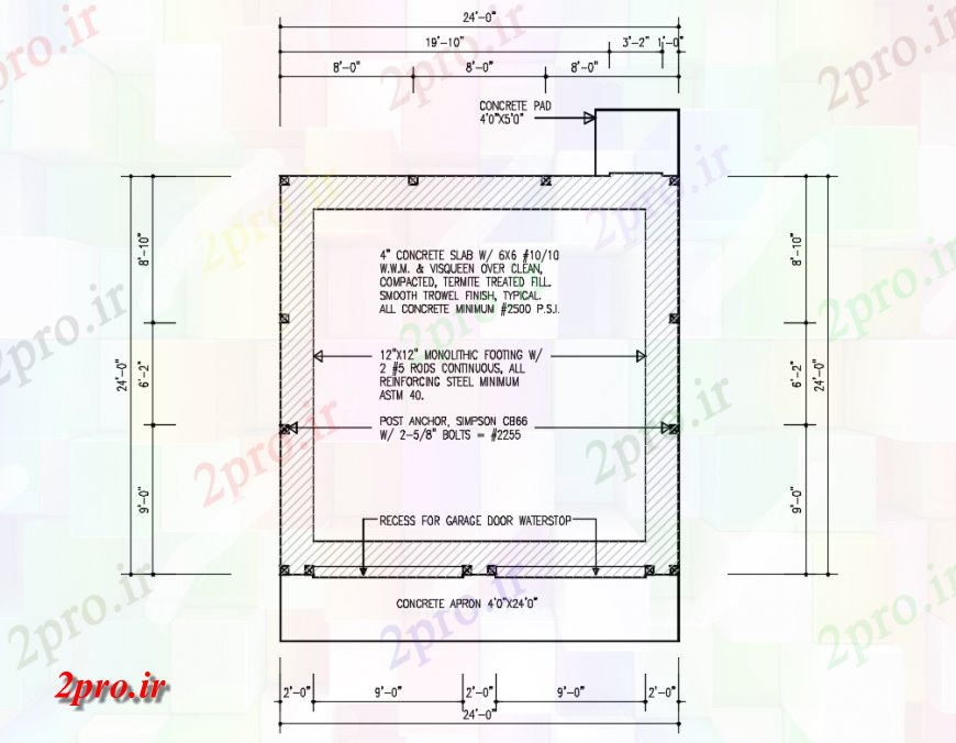 دانلود نقشه طراحی جزئیات ساختار طرحی بنیاد ساختار خانه  جزئیات (کد134951)