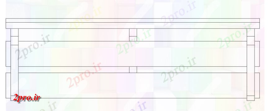 دانلود نقشه بلوک مبلمان نیمکت جلو جزئیات مدل دو بعدی  جزئیات (کد134971)