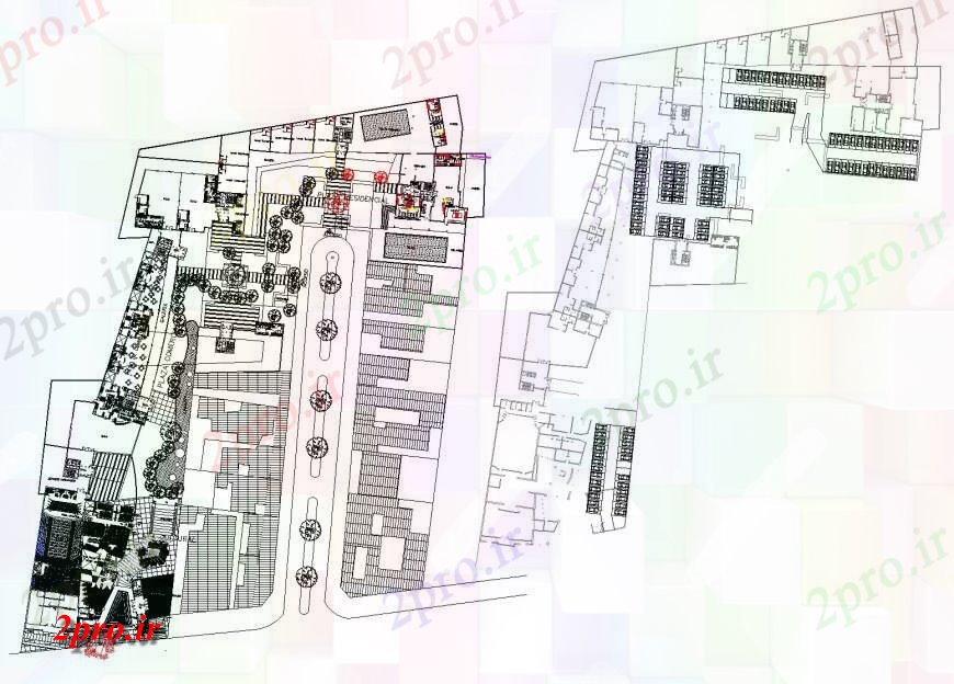دانلود نقشه تئاتر چند منظوره - سینما - سالن کنفرانس - سالن همایشگروه Habitational تئاتر فروشگاه های تجاری جزئیات 55 در 82 متر (کد134985)