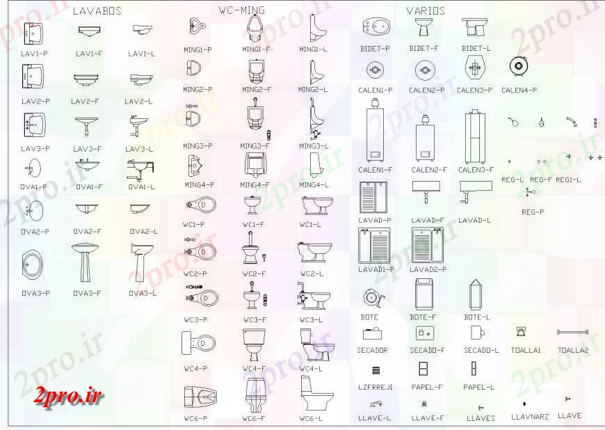 دانلود نقشه جزئیات لوله کشی لوله کشی سرویس بهداشتی 2 د  بلوک جزئیات (کد135014)