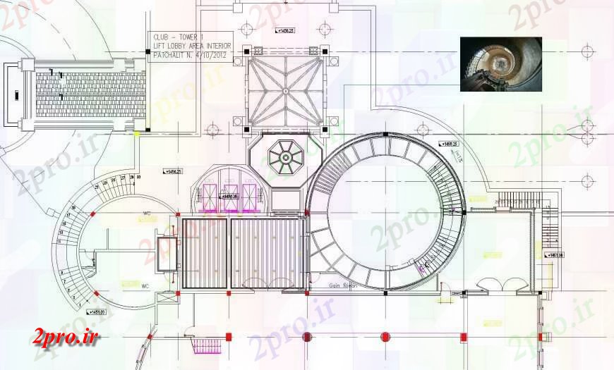 دانلود نقشه بلوک های مکانیکی آسانسور لابی باشگاه داخلی  برج (کد135170)